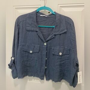 Puro Lino Italian Linen Cropped Jacket